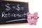 Retirement planning, Piggy Bank with pension fund growth calculation