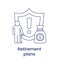 Retirement plans icon, ESG social concept. Illustration isolated on a white background.