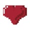 Retor videogame heart pixelated cartoon isolated