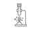 Retort stand with bunsen burner heating test tube