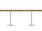 Retractable belt stanchion seamless illustration. Portable ribbon barrier.