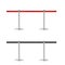 Retractable belt stanchion seamless illustration set. Portable ribbon barriers.