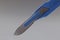 Retractable pocket sized box cutter, sharp instrument in blue colour knife
