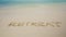 Retreat Text Written On Sand Near The Idyllic Sea