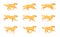 Retriever running animation. Cartoon dog run, motion sequence step 2d character pet, animals doggy poses in movement