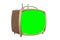 Retro 1950s Portable Television with Chroma Green Screen Screen