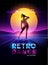 Retro 1980`s dancing lady