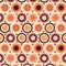 Retro 60s 70s Mid Century Circles And Suns Funky Seventies Style Pattern