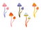 Retro 70's psychedelic hippie mushroom illustration print for man - woman graphic tee t shirt or sticker poster -