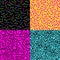 Retro 80s seamless pattern background set