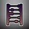 Retro abacus sign. Vector. Violet gradient icon with black and w