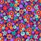 Retro abstract floral print vector seamless pattern with cute and bright simple flowers