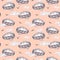 Retro aerostat vintage style watercolor seamless pattern isolated on pink.