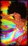 Retro Afro Woman on Colorful Background