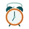 Retro alarm clock with a hammer, 7 o`clock. Time to Wake up for school and work. The icon with the clock. isolated on a
