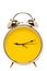 Retro Alarm Clock With Yellow Face Isolated