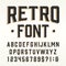 Retro alphabet font. Scratched vintage letters, numbers and symbols.