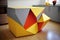 Retro angular furniture, futuristic and colorful, generated by Ai