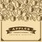 Retro apple harvest card brown