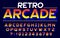 Retro Arcade alphabet font. 3D pixel letters and numbers.