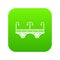 Retro arch bridge icon green vector
