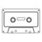 Retro audio cassette icon black color illustration flat style simple image