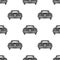 Retro auto seamless. Vintage car pattern background. Automotive theme wallpaper in silhouette style. Stock vector