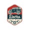 Retro auto wash logo design, car service badge, retro vintage label vector Illustration on a white background