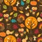 Retro Autumn Festival Seamless Pattern Background