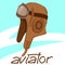 retro aviator helmet, vector illustration , flat style,