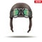 Retro aviator pilot helmet with goggles.