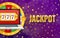 Retro banner for game background design. Winner banner. Slot machine with lucky sevens jackpot. Vector stock