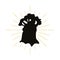 Retro baobab silhouette logo