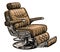 Retro barber chair isolated. Barbershop, male beauty salon concept. Vintage illustration