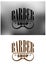 Retro barber shop emblem with mustache