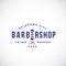 Retro Barbershop Abstract Vector Sign, Emblem or Logo Template. Vintage Typography and Barbers Pole.