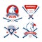 Retro baseball sports vector badges for boys sportswear