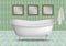 Retro bathtub concept background, realistic style