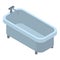 Retro bathtub icon, isometric style