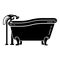 Retro bathtub icon, simple style