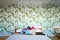 Retro bedroom with a 70\'s design feeling