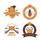 Retro beekeeper, honey vector labels, badges, emblems