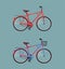 Retro bike. Bicycle design for web or print. Cartoon vector illustration