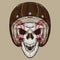 Retro Biker Skull Logo Illustration