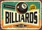 Retro billiards sign design