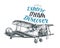 Retro biplane. Airplane sketch. Travel vector illustration