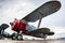 Retro biplanes in the parking lot