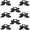 Retro black swans pattern, great design for any purposes. Black swans in cartoon style on white background. Follow your heart