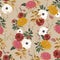 Retro blooming flower pattern in the many kind of florals. Botanical Motifs  Seamless vector texture. For fashion prints. Printing