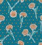 Retro Blooming hand drawn wild carnation flowers seamless pattern on modern polka dots on dark blue and red spots background